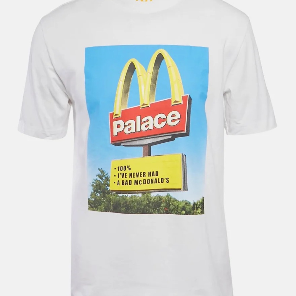 Palace White Tee with McDonald's Graphic